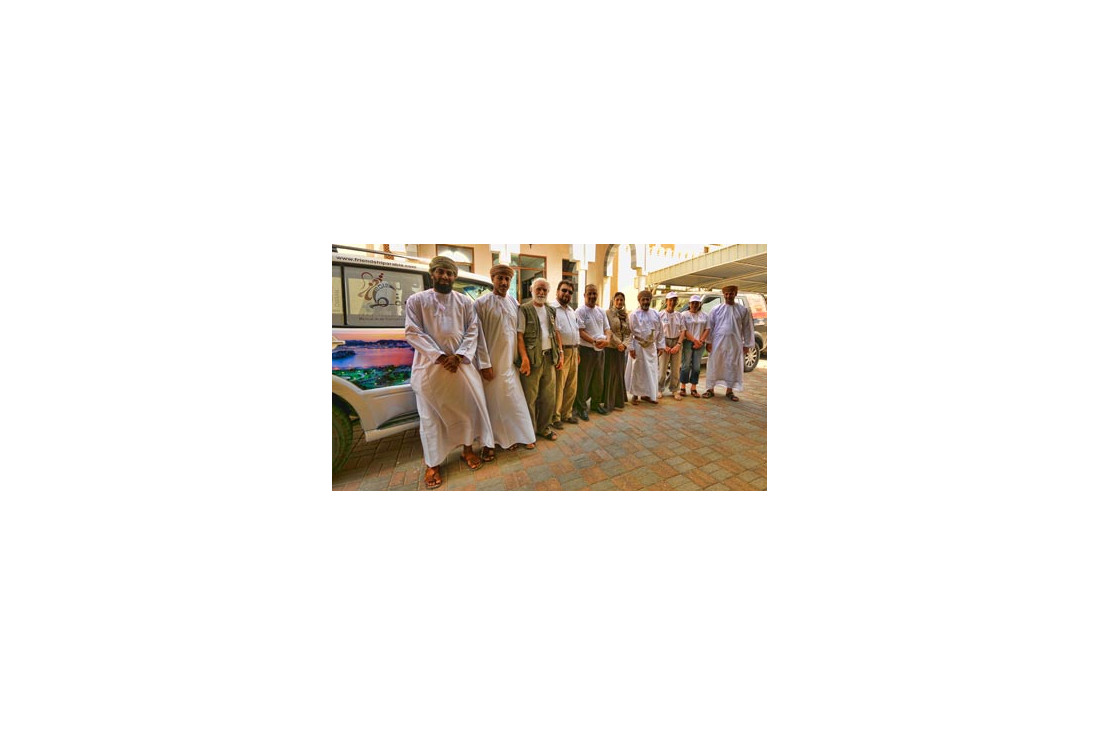 The team with Minister of Toursim (4th from right) outside the Ministry